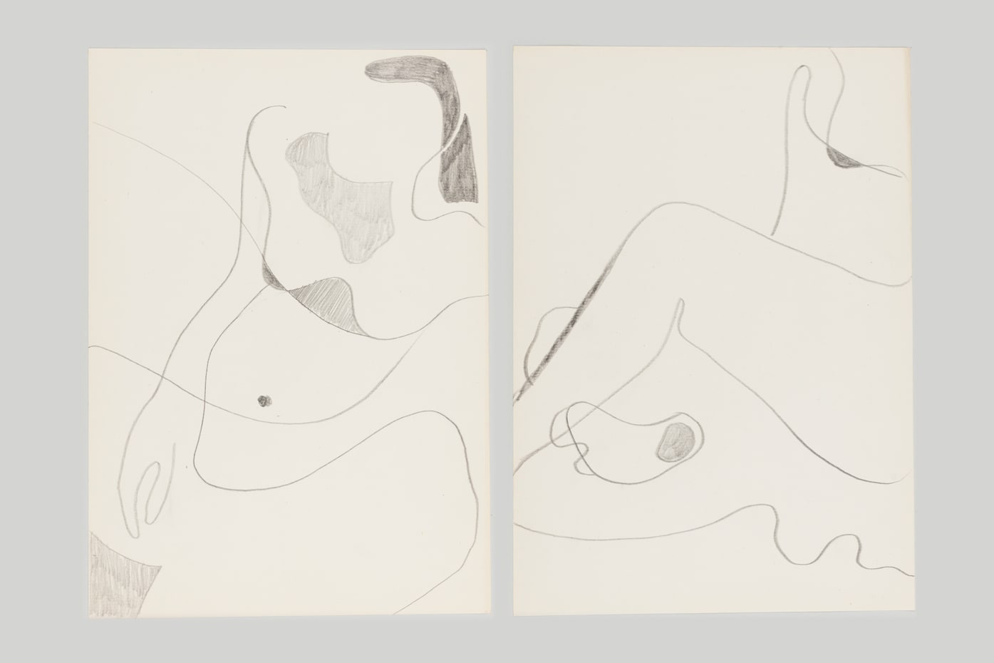 Abstrakte Bleistiftskizzen menschlicher Körper/-teile (zw. 1945-1950). Gestaltung: Otl Aicher. © Florian Aicher Rotis, HfG-Archiv / Museum Ulm. HfG-Ar Ai AZ 572.