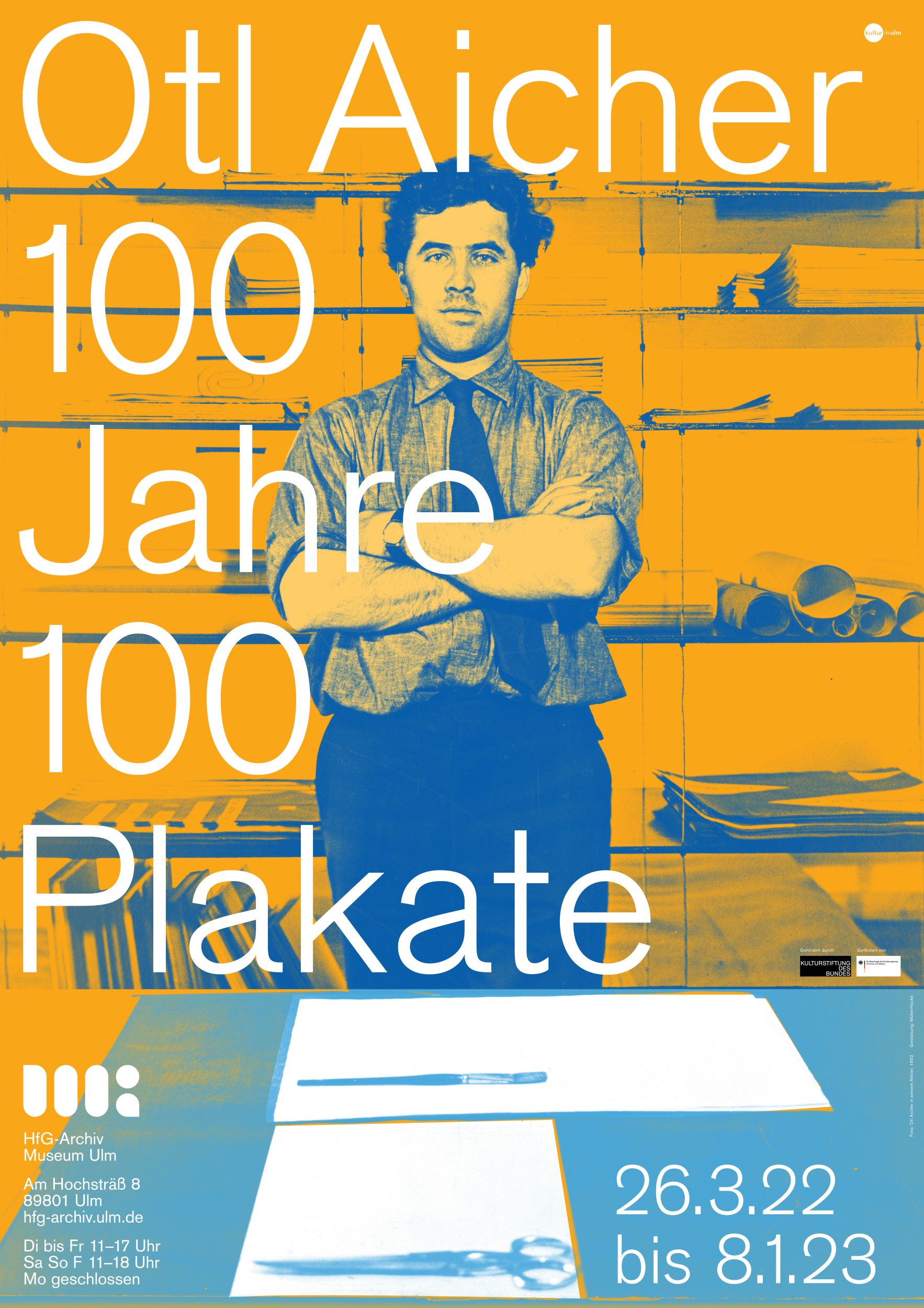 Ausstellungsplakat Otl Aicher 100 Jahre 100 Plakate Hfg Archiv