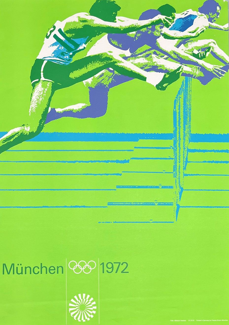 Otl Aicher, Plakat „Hürdenlauf“ Olympische Spiele München, 1972, Bröhan-Museum, Berlin